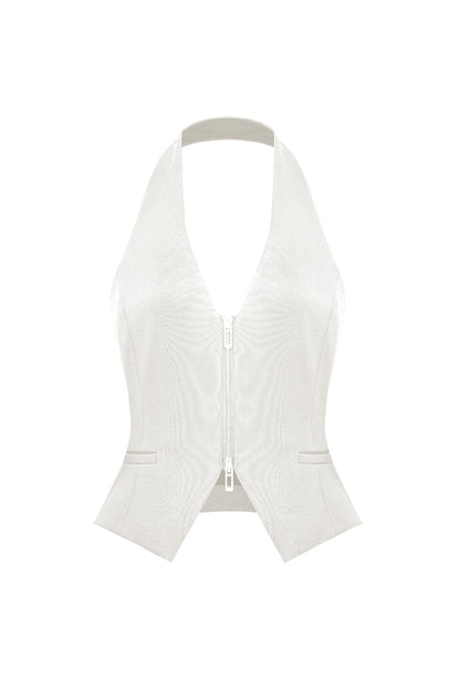Mere Dual-Zip Halter Vest
