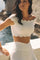 Riviera Scallop Off Shoulder Sports Bra