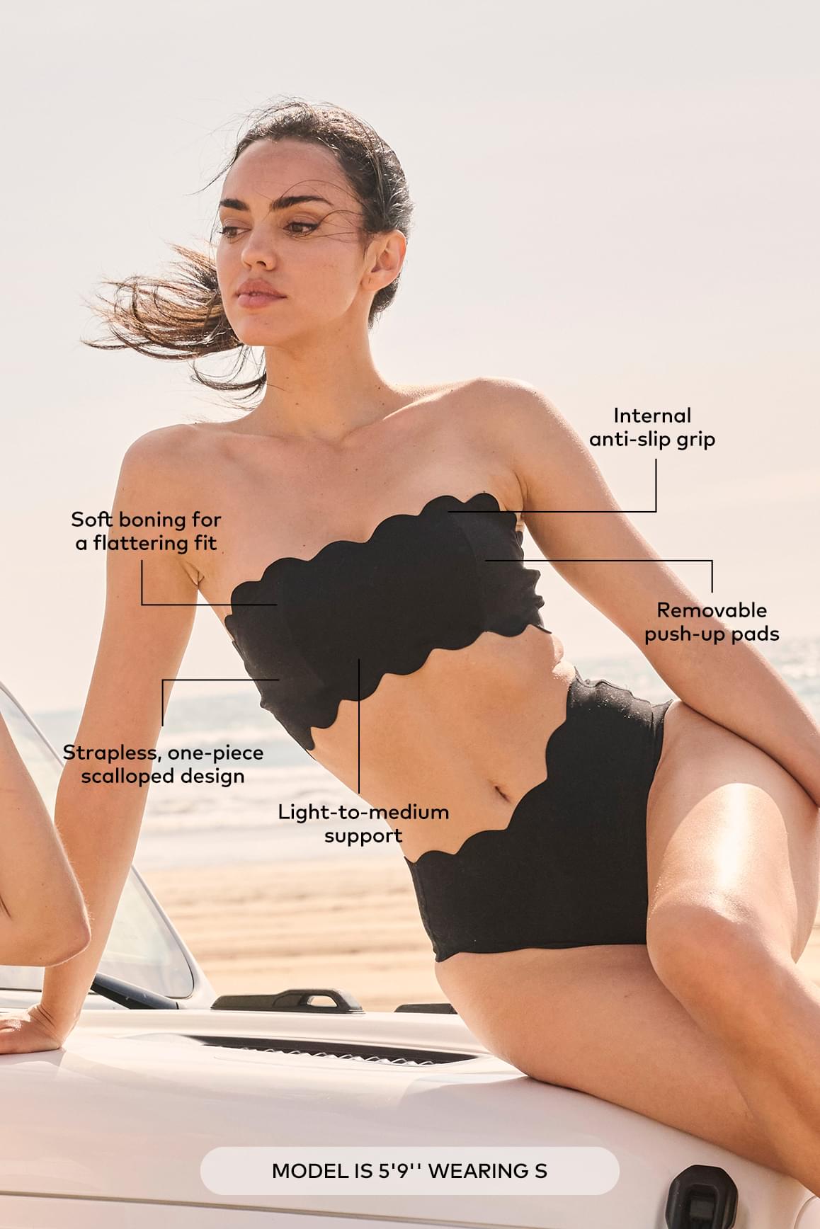 WISKII Scallop Strapless Bra